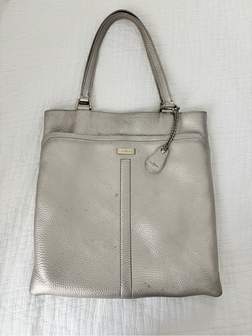 Cole Haan Metallic Silver Leather Tote